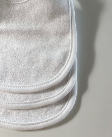 White Terry Towelling Bib Trio